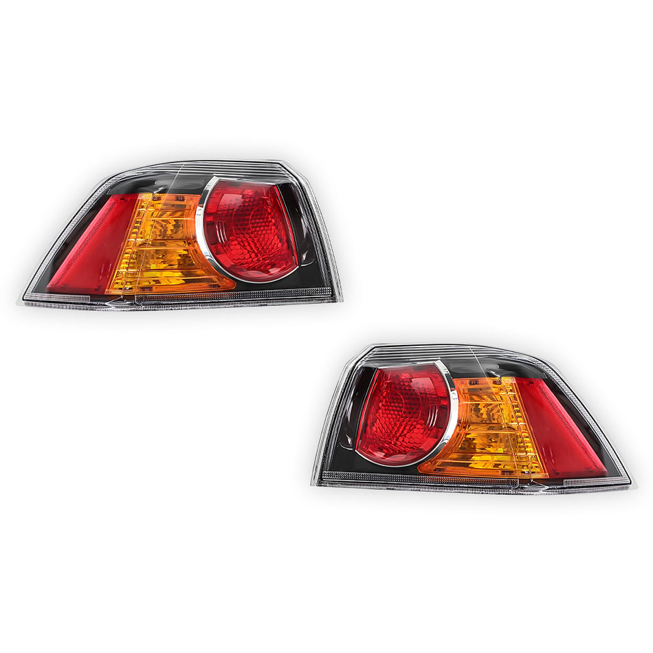 Mitsubishi Lancer CJ (2007 - 2014) Black Halogen OEM Style Tail Lights LH + RH