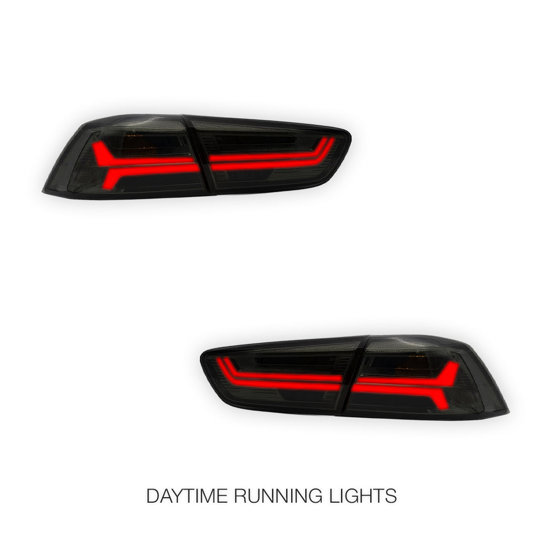 Mitsubishi Lancer Evo 10 (2008 - 2017) Smoked Animation Sequential Tail Lights LH + RH