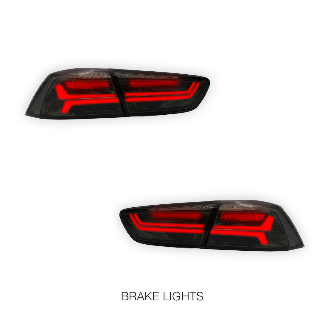 Mitsubishi Lancer Evo 10 (2008 - 2017) Smoked Animation Sequential Tail Lights LH + RH