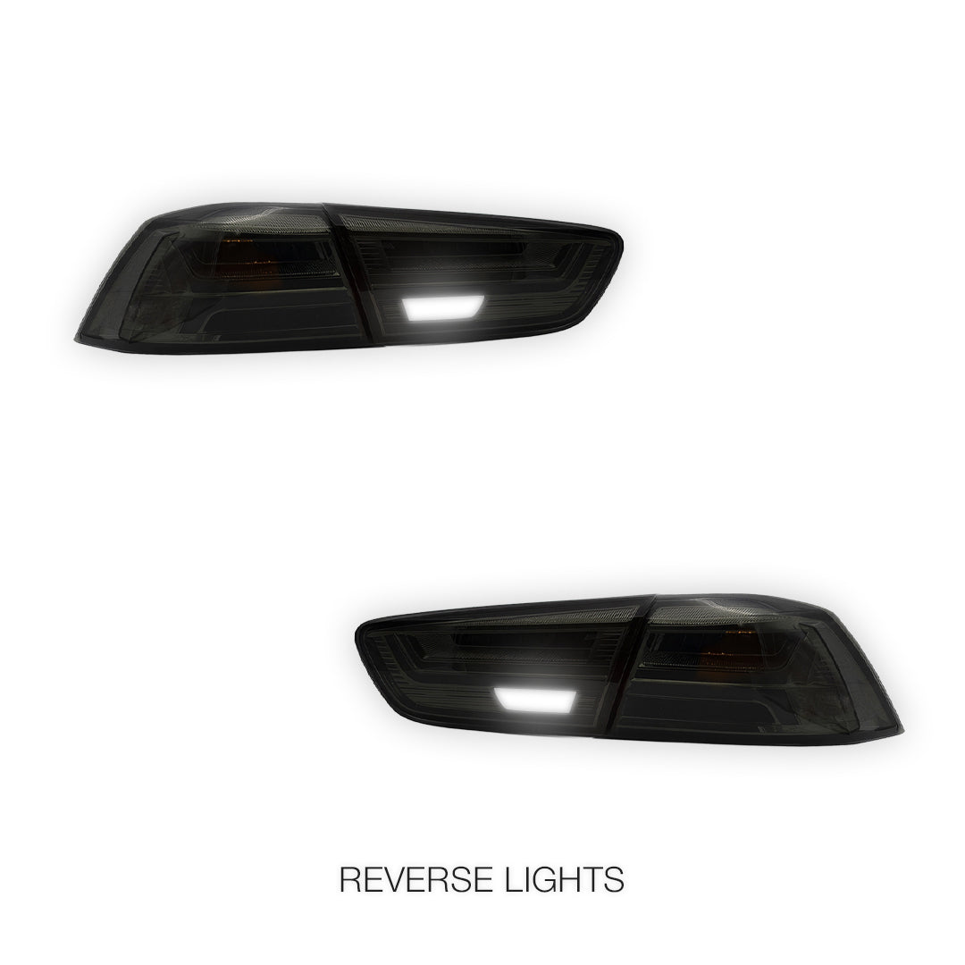 Mitsubishi Lancer Evo 10 (2008 - 2017) Smoked Animation Sequential Tail Lights LH + RH