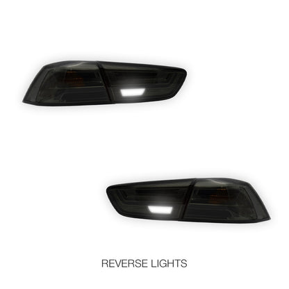 Mitsubishi Lancer Evo 10 (2008 - 2017) Smoked Animation Sequential Tail Lights LH + RH
