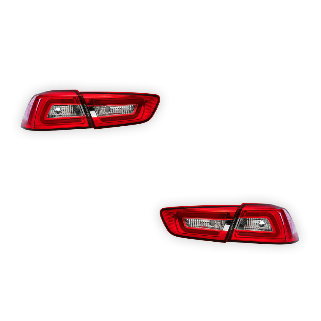 Mitsubishi Lancer Evo X (2007 - 2019) Clear Red 3D LED Tail Lights LH + RH