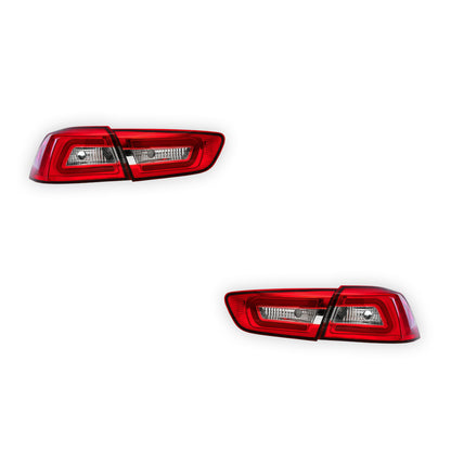 Mitsubishi Lancer Evo X (2007 - 2019) Clear Red 3D LED Tail Lights LH + RH