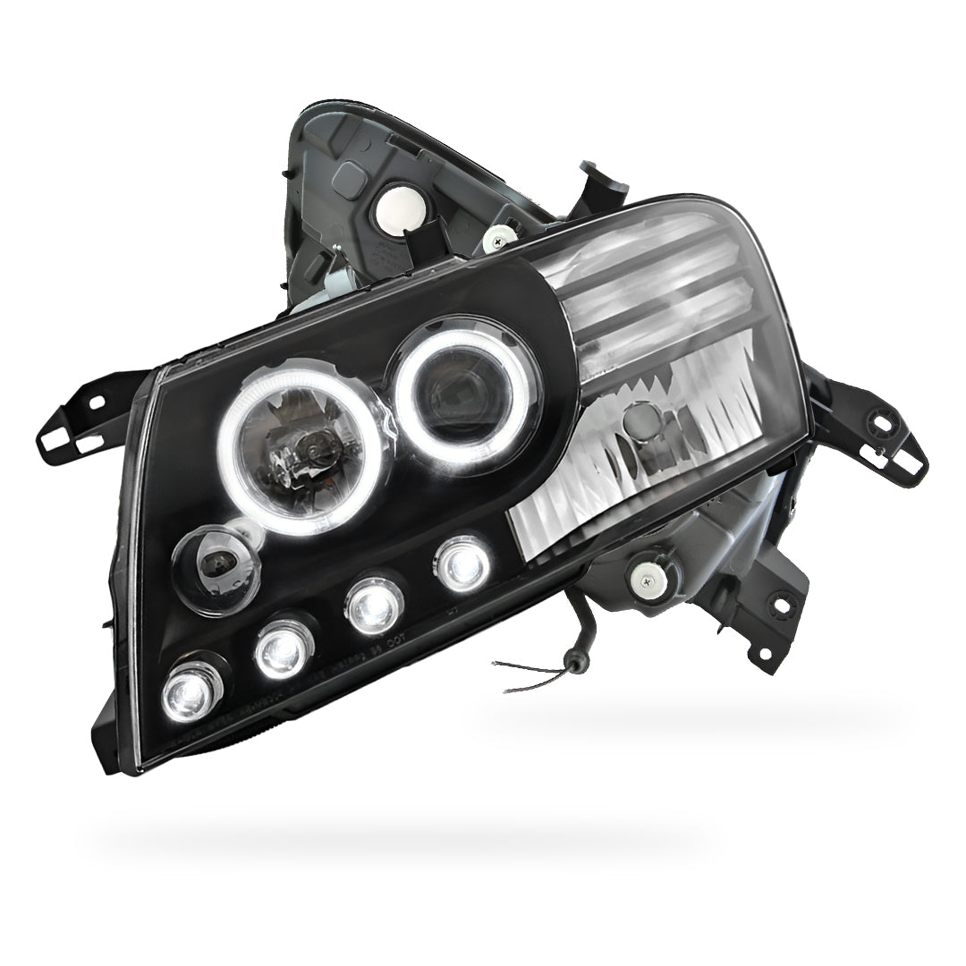 Mitsubishi Pajero NM / NP (2000 - 2006) Black High Power LED Angel Eyes Projector Headlights LH + RH