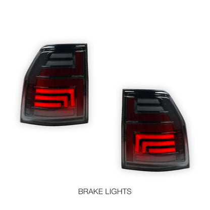 Mitsubishi Pajero NS / NT / NW / NX (2007 - 2021) Sequential Smoked 3D Stripe Bar Full LED Tail Lights LH + RH