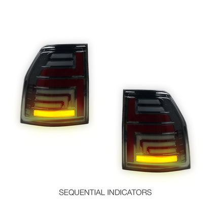 Mitsubishi Pajero NS / NT / NW / NX (2007 - 2021) Sequential Smoked 3D Stripe Bar Full LED Tail Lights LH + RH