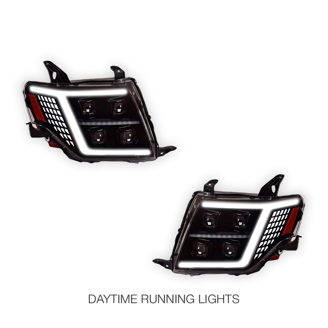 Mitsubishi Pajero NT / NW / NX (2009 - 2021) Quad Projector LED Style Sequential Indicator Headlights LH + RH