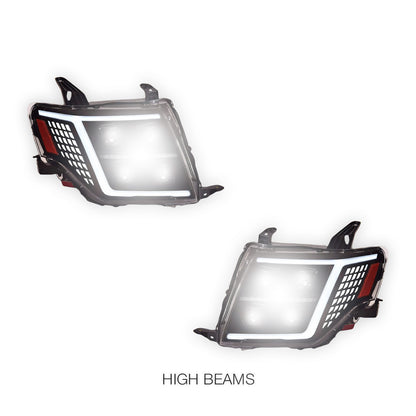 Mitsubishi Pajero NT / NW / NX (2009 - 2021) Quad Projector LED Style Sequential Indicator Headlights LH + RH