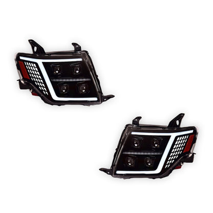 Mitsubishi Pajero NT / NW / NX (2009 - 2021) Quad Projector LED Style Sequential Indicator Headlights LH + RH