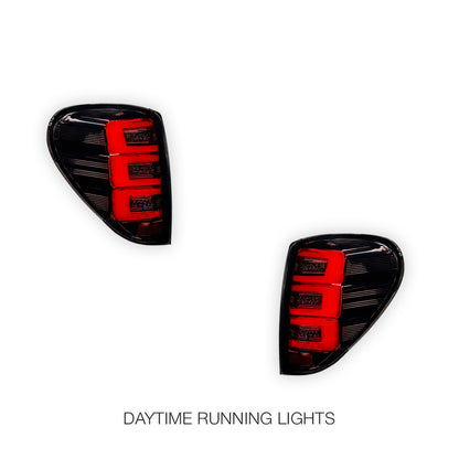 Mitsubishi Triton ML / MN (2006 - 2015) Smoked 3D Stripe Bar Full LED Tail Lights LH + RH