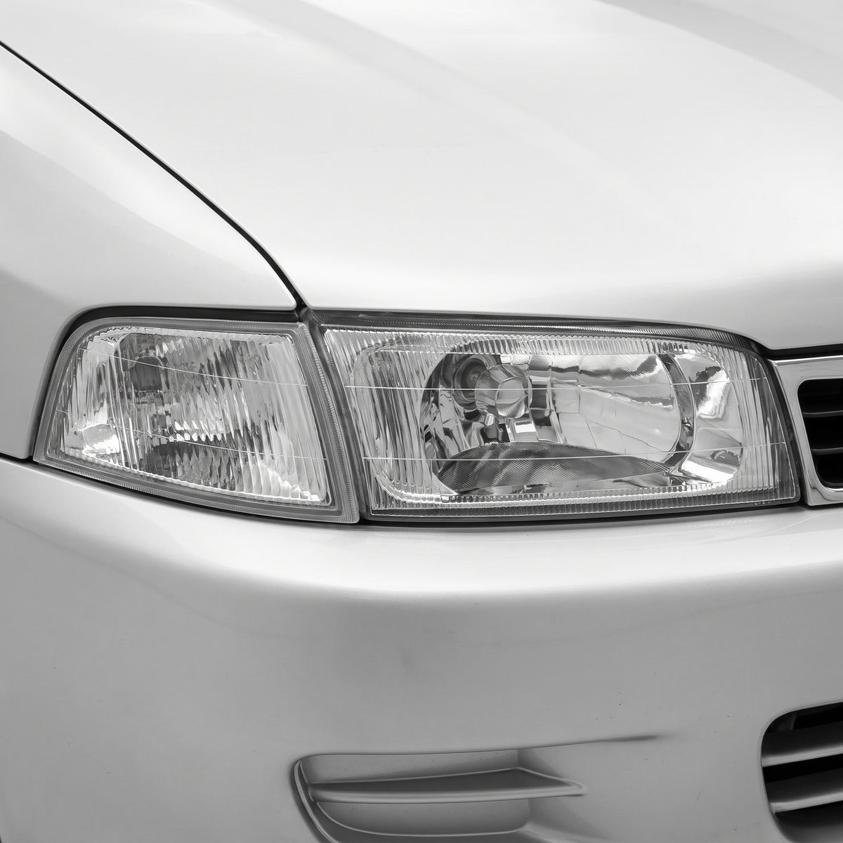 Mitsubishi Lancer CE (1999 - 2003) Clear / Chrome OEM Style Headlights LH + RH installed