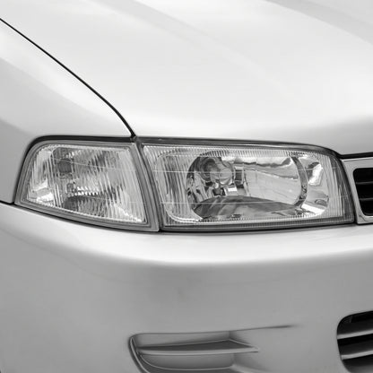 Mitsubishi Lancer CE (1999 - 2003) Clear / Chrome OEM Style Headlights LH + RH installed