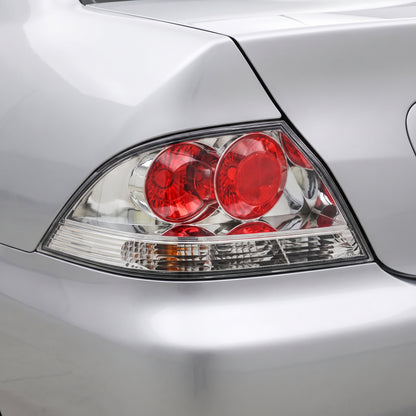 Mitsubishi Lancer CH (2004 - 2006) Clear / Red Halogen OEM Style Tail Lights LH + RH installed