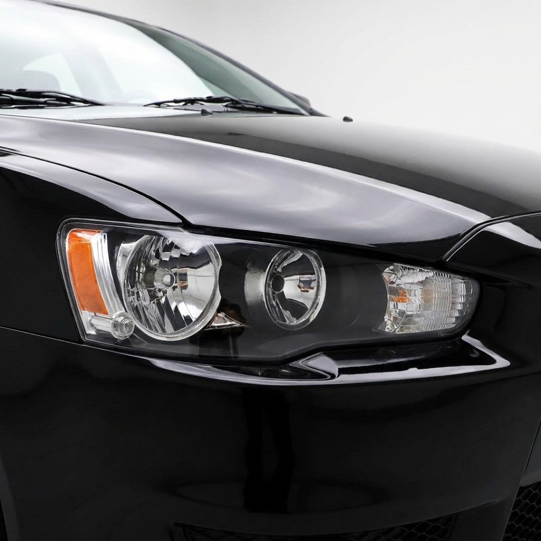 Mitsubishi Lancer CJ (2007 - 2015) Clear / Black Halogen OEM Style Headlights LH + RH