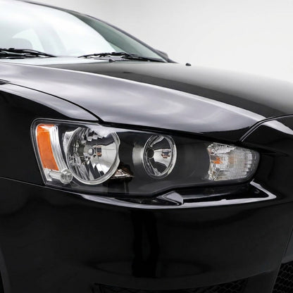 Mitsubishi Lancer CJ (2007 - 2015) Clear / Black Halogen OEM Style Headlights LH + RH