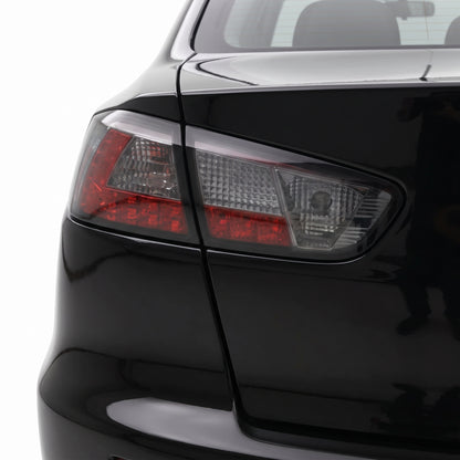 Mitsubishi Lancer EVO 10 (2007 - 2018) Smoked LED Tail Lights LH + RH installed close-up
