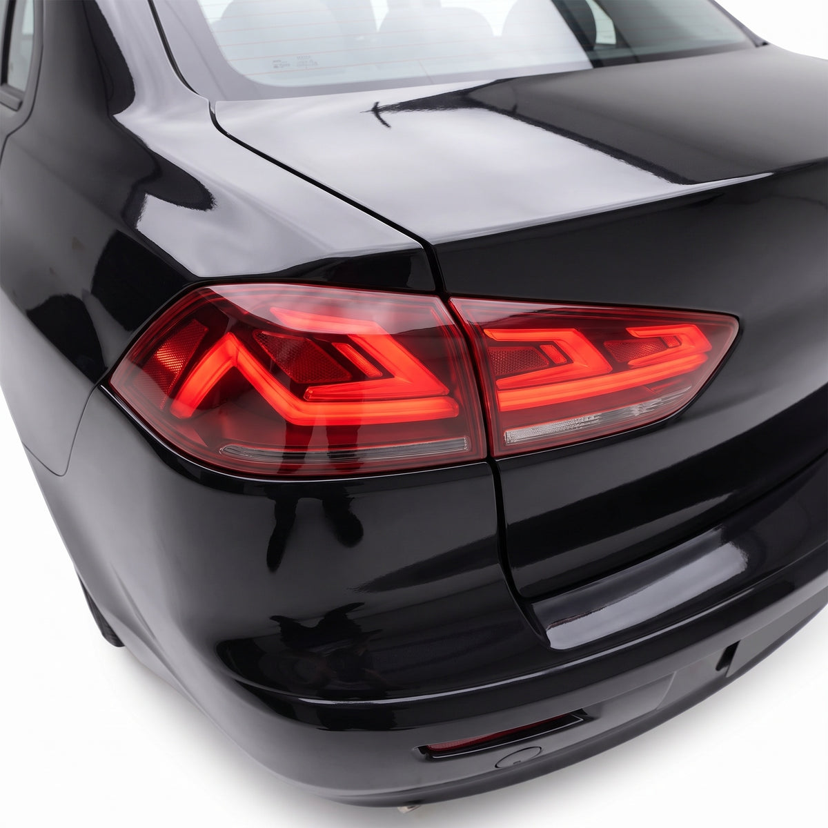 Mitsubishi Lancer Evo X / CJ / CF (2008 - 2018) Sequential Red LED Tail Lights LH + RH installed close-up