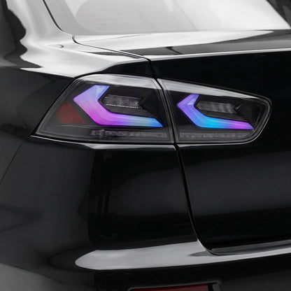 Mitsubishi Lancer Evo X / CJ / CF (2008 - 2018) Smoked 3D RGB Sequential Tail Lights LH + RH