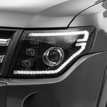 Mitsubishi Pajero NS / NT / NW / NX (2007 - 2021) DRL Style Full LED Projector Sequential Indicator Headlights LH + RH