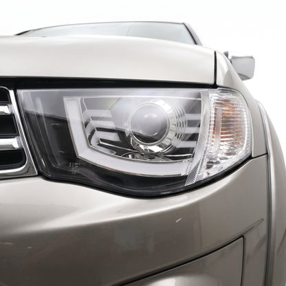 Mitsubishi Triton MN Ute (2009 - 2015) LED Projector Headlights LH + RH installed close-up