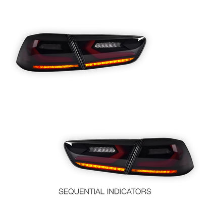 Mitsubishi Lancer Evo X / CJ / CF (2008 - 2018) Smoked 3D Sequential Tail Lights LH + RH