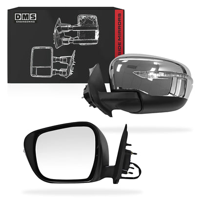 Nissan Navara D23 NP300 (2015 - 2020) Chrome LED indicators Extendable Towing Side Mirrors LH + RH