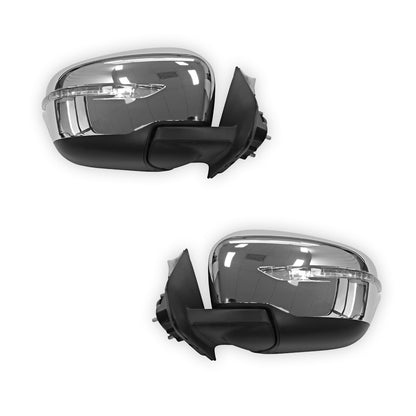 Nissan Navara D23 NP300 (2015 - 2020) Chrome LED indicators Extendable Towing Side Mirrors LH + RH