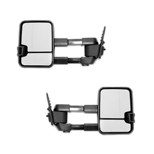 Nissan Navara D40 (2005 - 2015) Black Electric LED Indicators Extendable Towing Side Mirrors LH + RH