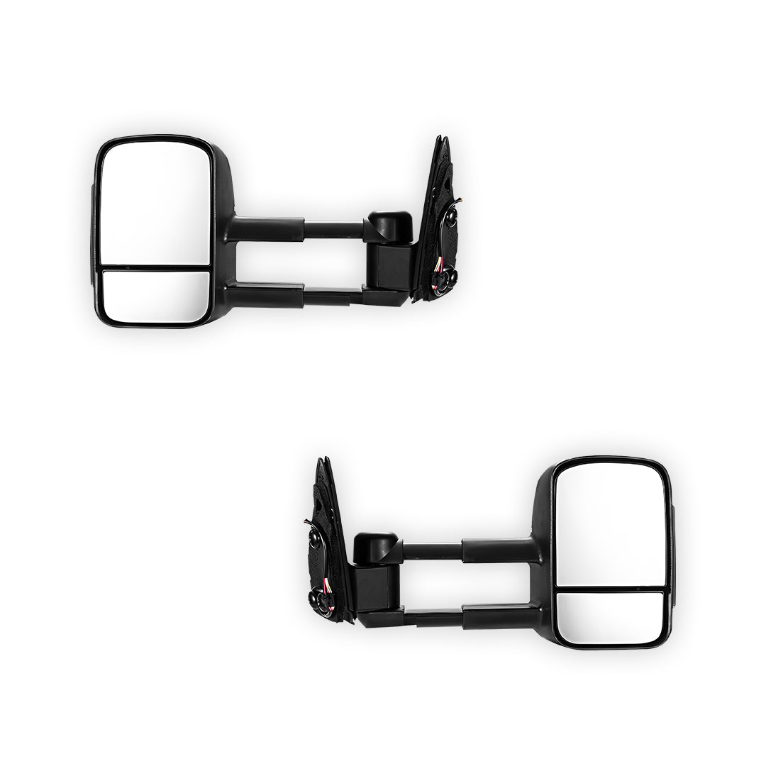 Nissan Patrol GU / Y61 (1997 - 2016) Black Extendable Towing Side Mirrors LH + RH