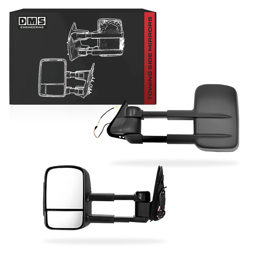 Nissan Patrol GU / Y61 (1997 - 2016) Black Extendable Towing Side Mirrors LH + RH
