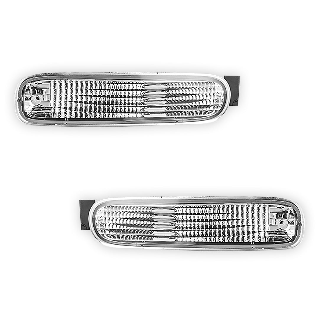 Nissan 200SX S14 (1993 - 1996) Crystal Clear Bumper Bar Turn Signal Indicator Lights LH + RH