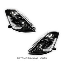 Nissan 350Z Z33 Series 1 (2003 - 2005) JDM Black LED DRL Projector Headlights LH + RH