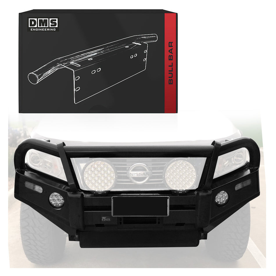Nissan Navara D23 NP300 (2015 - 2025) Steel Bull Bar + LED Lights