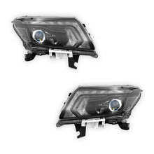 Nissan Navara D23 NP300 (2017 - 2021) Black LED OEM Style Headlights LH + RH