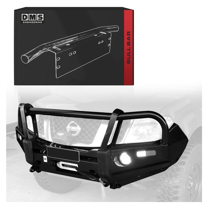 Nissan Navara D40 Spain Built (2005 - 2015) Steel Bull Bar + LED Lights