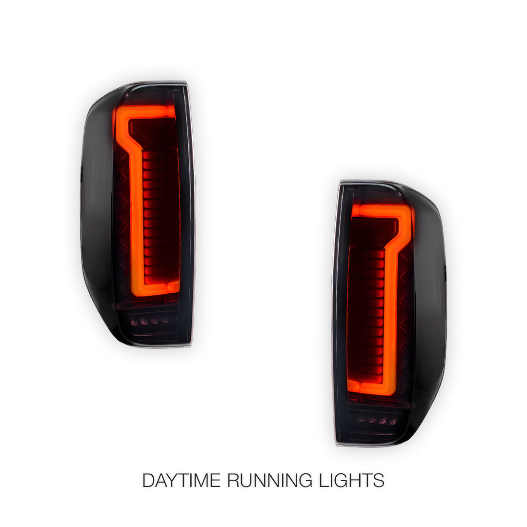Nissan Navara D40 (2005 - 2014) Sequential Smoked 3D Stripe Bar Full LED Tail Lights LH + RH
