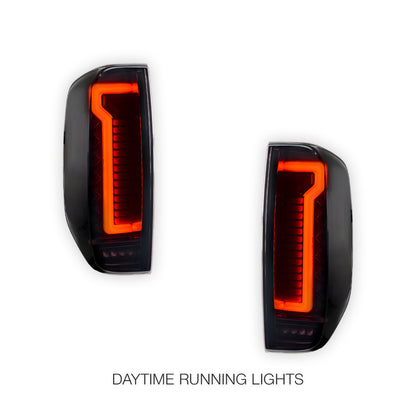 Nissan Navara D40 (2005 - 2014) Sequential Smoked 3D Stripe Bar Full LED Tail Lights LH + RH