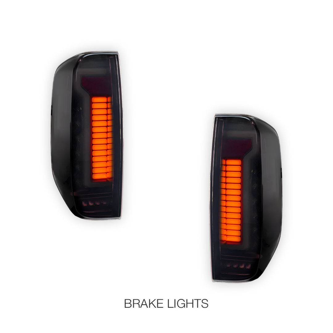 Nissan Navara D40 (2005 - 2014) Sequential Smoked 3D Stripe Bar Full LED Tail Lights LH + RH