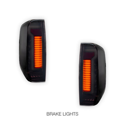 Nissan Navara D40 (2005 - 2014) Sequential Smoked 3D Stripe Bar Full LED Tail Lights LH + RH