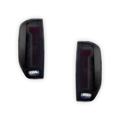 Nissan Navara D40 (2005 - 2014) Sequential Smoked 3D Stripe Bar Full LED Tail Lights LH + RH