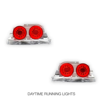 Nissan Skyline R33 (1993 - 1998) GTR Style Clear Red LED Tail Lights LH + RH