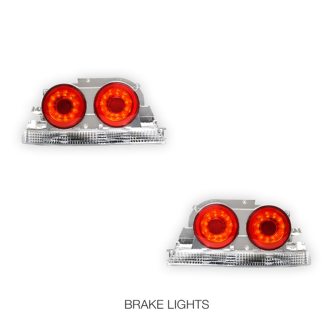 Nissan Skyline R33 (1993 - 1998) GTR Style Clear Red LED Tail Lights LH + RH