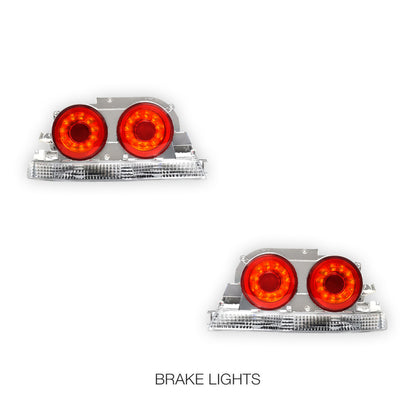 Nissan Skyline R33 (1993 - 1998) GTR Style Clear Red LED Tail Lights LH + RH
