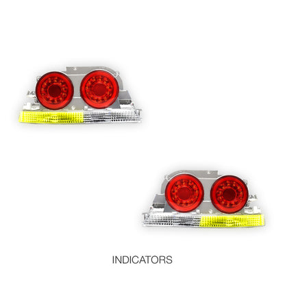 Nissan Skyline R33 (1993 - 1998) GTR Style Clear Red LED Tail Lights LH + RH