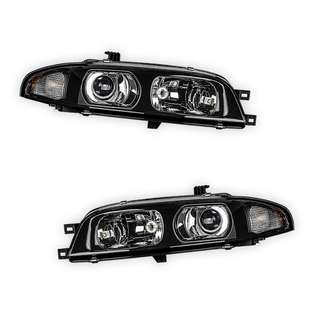 Nissan Skyline R33 (1993 - 1998) JDM Black OE Projector Headlights LH + RH