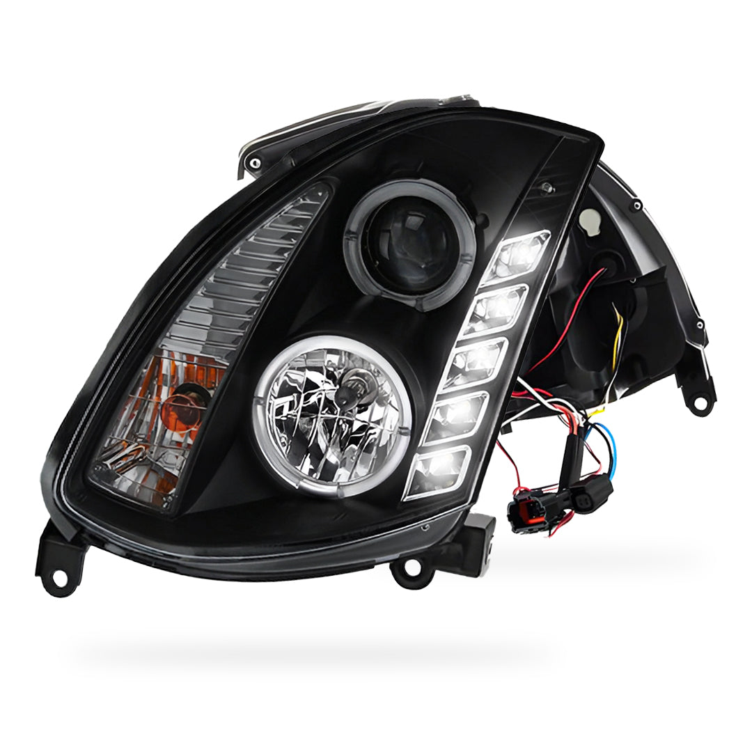 Nissan Skyline V35 Coupe (2003 - 2008) Black LED DRL Projector Headlights LH + RH