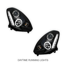 Nissan Skyline V35 Sedan (2001 - 2006) Black LED DRL & Angel Eyes Projector Headlights LH + RH