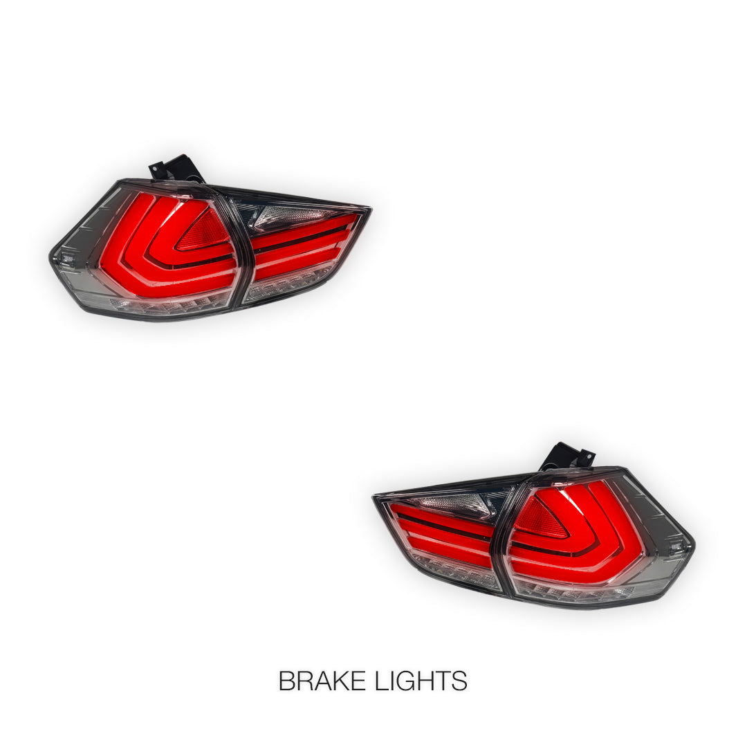 Nissan X-Trail T32 (2014 - 2017) Full Smoked 3D Stripe Bar Full LED Tail Lights LH + RH
