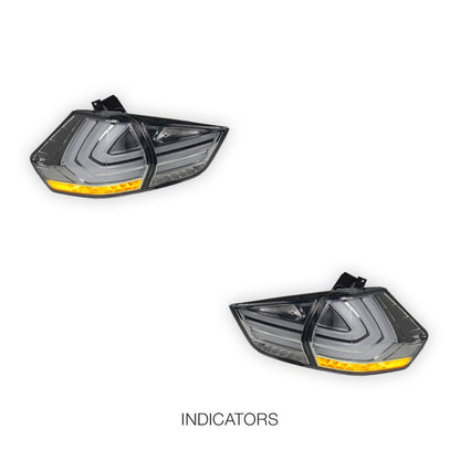 Nissan X-Trail T32 (2014 - 2017) Full Smoked 3D Stripe Bar Full LED Tail Lights LH + RH