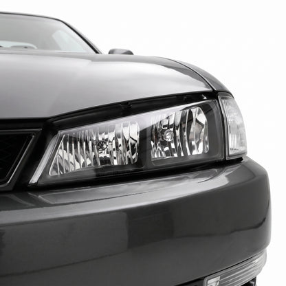 Nissan 200SX S14 (1997 - 1998) JDM Headlights with Smoked Corner LH + RH installed close-up